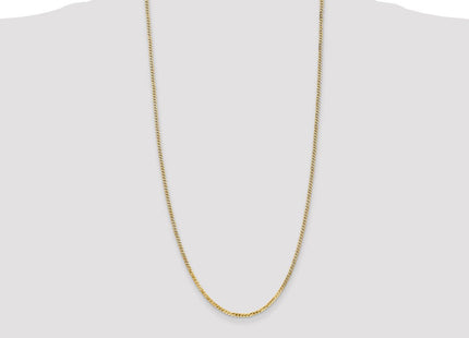 14K Flat Beveled Curb with Lobster Clasp Chain (Style FBU060-28)
