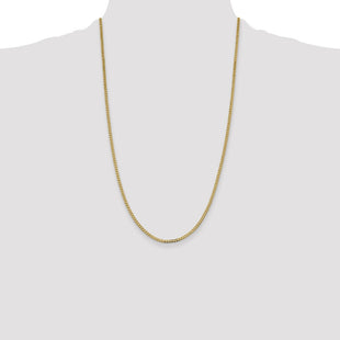 14K Flat Beveled Curb with Lobster Clasp Chain (Style FBU070-26)