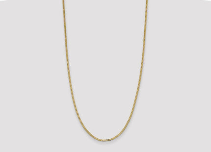 14K Flat Beveled Curb with Lobster Clasp Chain (Style FBU070-28)