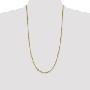 14K Flat Beveled Curb with Lobster Clasp Chain (Style FBU070-28)