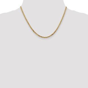14K Flat Beveled Curb with Lobster Clasp Chain (Style FBU080-18)