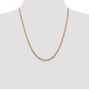 14K Flat Beveled Curb with Lobster Clasp Chain (Style FBU080-22)