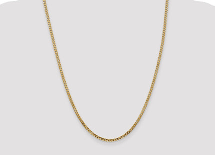 14K Flat Beveled Curb with Lobster Clasp Chain (Style FBU080-24)
