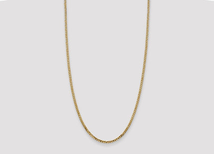 14K Flat Beveled Curb with Lobster Clasp Chain (Style FBU080-28)