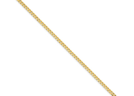 14K Flat Beveled Curb with Lobster Clasp Bracelet (Style FBU080-7)