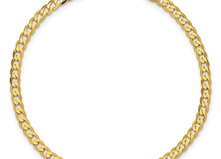 14K Flat Beveled Curb with Lobster Clasp Bracelet (Style FBU080-7)
