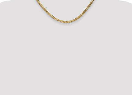 14K Flat Beveled Curb with Lobster Clasp Chain (Style FBU100-16)