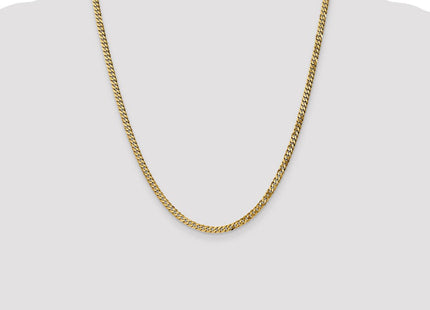 14K Flat Beveled Curb with Lobster Clasp Chain (Style FBU100-22)