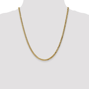 14K Flat Beveled Curb with Lobster Clasp Chain (Style FBU100-22)