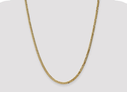 14K Flat Beveled Curb with Lobster Clasp Chain (Style FBU100-24)