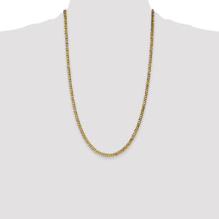 14K Flat Beveled Curb with Lobster Clasp Chain (Style FBU100-26)