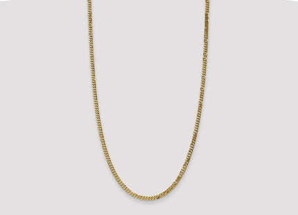 14K Flat Beveled Curb with Lobster Clasp Chain (Style FBU100-28)