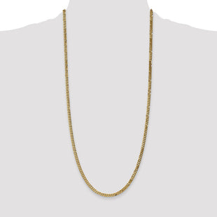 14K Flat Beveled Curb with Lobster Clasp Chain (Style FBU100-30)