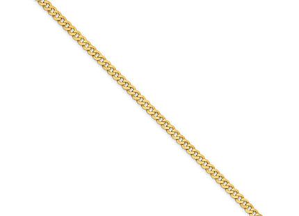 14K Flat Beveled Curb with Lobster Clasp Bracelet (Style FBU100-7)