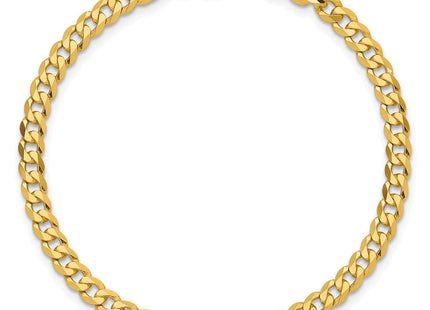14K Flat Beveled Curb with Lobster Clasp Bracelet (Style FBU100-7)