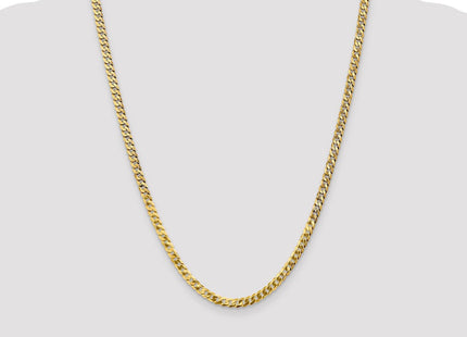 14K Flat Beveled Curb with Lobster Clasp Chain (Style FBU120-24)