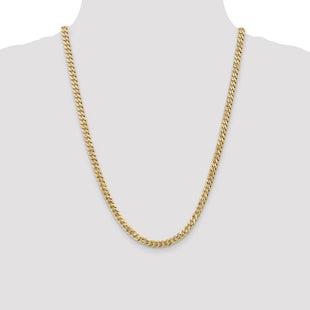 14K Flat Beveled Curb with Lobster Clasp Chain (Style FBU140-24)