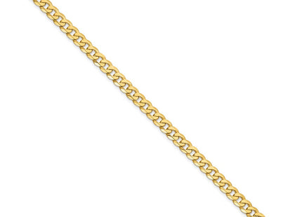 14K Flat Beveled Curb with Lobster Clasp Bracelet (Style FBU140-7)