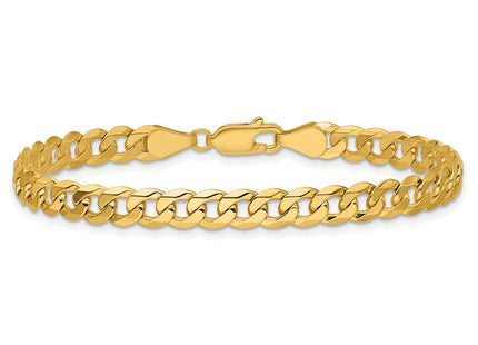 14K Flat Beveled Curb with Lobster Clasp Bracelet (Style FBU140-7)