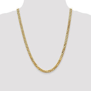 14K Flat Beveled Curb with Lobster Clasp Chain (Style FBU160-24)