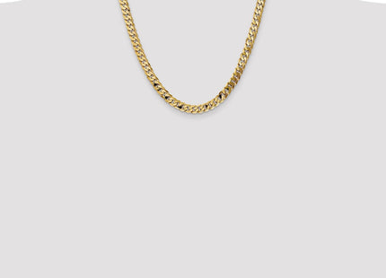 14K Flat Beveled Curb with Lobster Clasp Chain (Style FBU180-20)