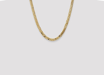 14K Flat Beveled Curb with Lobster Clasp Chain (Style FBU180-22)