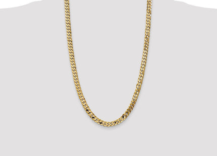 14K Flat Beveled Curb with Lobster Clasp Chain (Style FBU180-26)