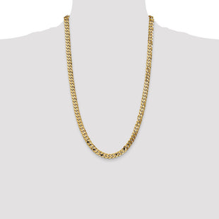14K Flat Beveled Curb with Lobster Clasp Chain (Style FBU180-26)