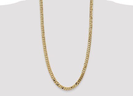 14K Flat Beveled Curb with Lobster Clasp Chain (Style FBU180-28)