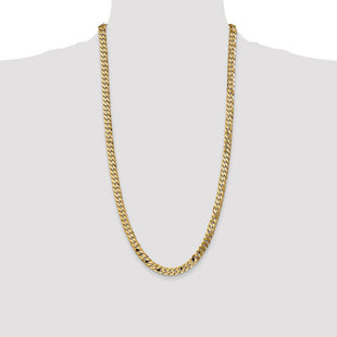 14K Flat Beveled Curb with Lobster Clasp Chain (Style FBU180-28)
