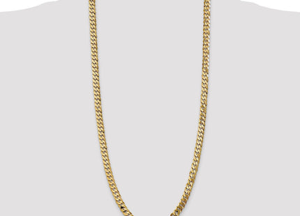 14K Flat Beveled Curb with Lobster Clasp Chain (Style FBU180-30)