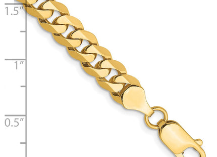 14K Flat Beveled Curb with Lobster Clasp Bracelet (Style FBU180-7)