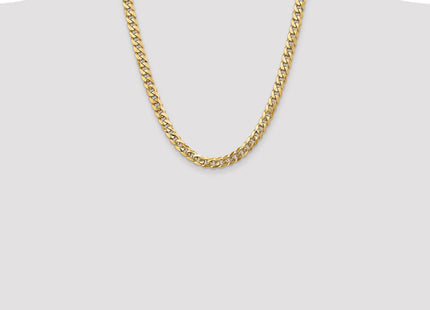 14K Flat Beveled Curb with Lobster Clasp Chain (Style FBU200-22)