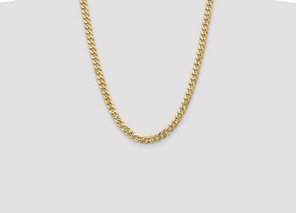 14K Flat Beveled Curb with Lobster Clasp Chain (Style FBU200-24)
