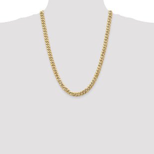 14K Flat Beveled Curb with Lobster Clasp Chain (Style FBU200-24)