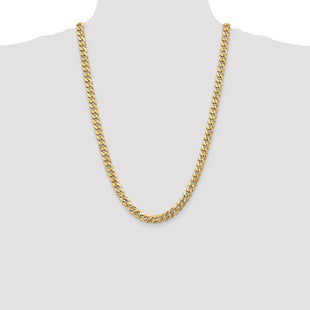 14K Flat Beveled Curb with Lobster Clasp Chain (Style FBU200-26)