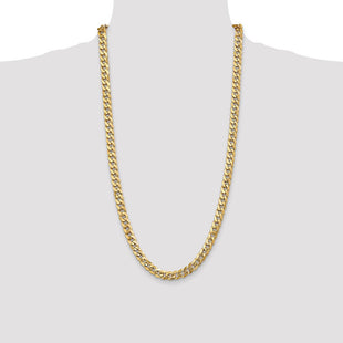 14K Flat Beveled Curb with Lobster Clasp Chain (Style FBU200-28)