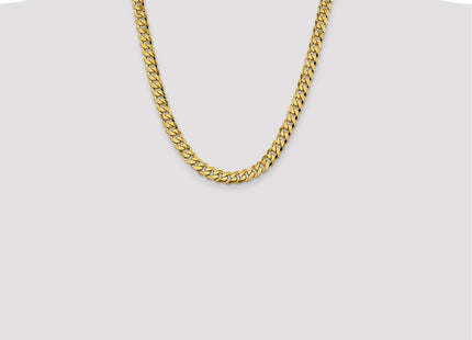 14K Flat Beveled Curb with Lobster Clasp Chain (Style FBU220-22)