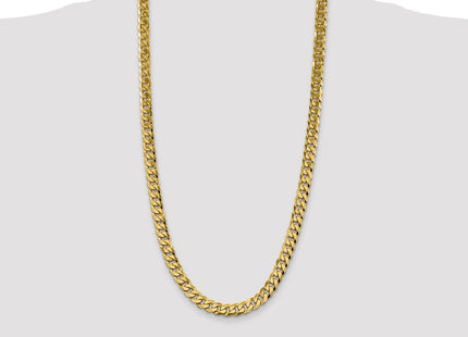 14K Flat Beveled Curb with Lobster Clasp Chain (Style FBU220-28)