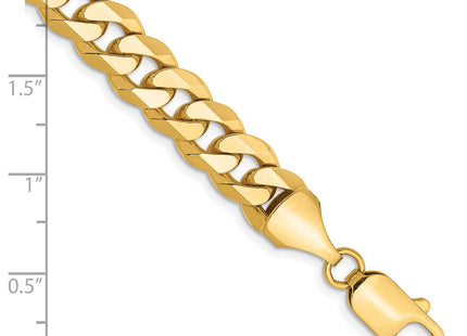 14K Flat Beveled Curb with Lobster Clasp Bracelet (Style FBU220-8)