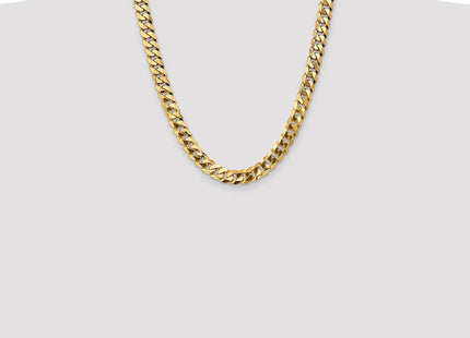 14K Flat Beveled Curb with Lobster Clasp Chain (Style FBU250-22)