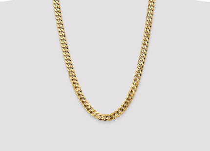 14K Flat Beveled Curb with Lobster Clasp Chain (Style FBU250-26)