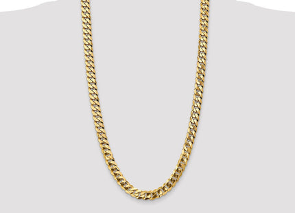 14K Flat Beveled Curb with Lobster Clasp Chain (Style FBU250-28)