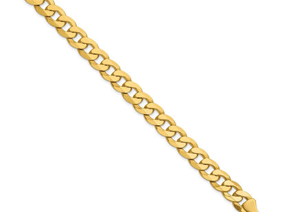 14K Flat Beveled Curb with Lobster Clasp Bracelet (Style FBU250-8)
