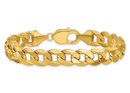 14K Flat Beveled Curb with Lobster Clasp Bracelet (Style FBU250-8)
