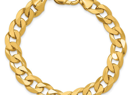14K Flat Beveled Curb with Lobster Clasp Bracelet (Style FBU250-8)