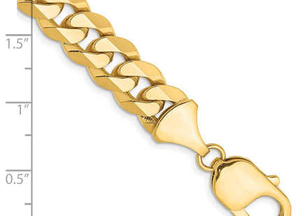 14K Flat Beveled Curb with Lobster Clasp Bracelet (Style FBU250-8)