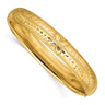 14k 7/16 Oversize Florentine Engraved Hinged Round Bangle Bracelet