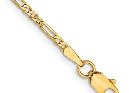14K 5. Flat Figaro with Lobster Clasp Chain, 5.5 x 1.8mm