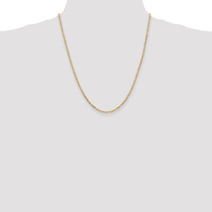 14K Flat Figaro with Lobster Clasp Chain (Style FFL060-22)